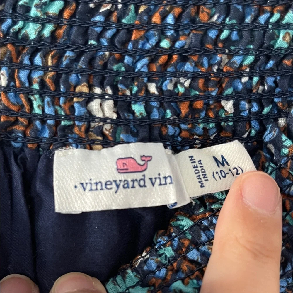 Vineyard Vines Blue Floral Ruffle Mini Skirt | Elastic Waist